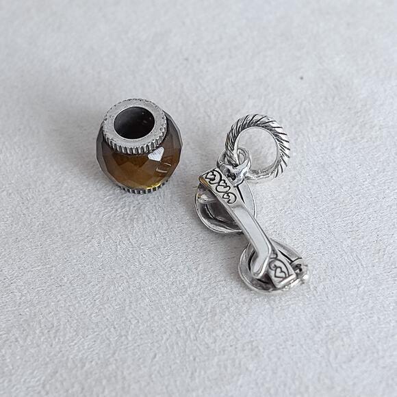 Brighton 2 PC Charms Sunglasses Dangle Rhinestone Brown Spacer Bead Set Charm - Picture 3 of 5